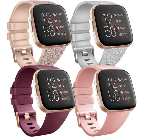 Malla De Reloj Fitbit Versa/versa 2/versa Lite/se 4 Pack  S