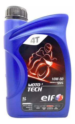 Aceite 10w50 Sintético Elf Moto Tech 4 Tiempos X 1 Litro