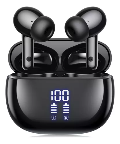 Auriculares inalámbricos Bluetooth, 40 horas de reproducción estéreo IPX5  impermeables, pantalla de alimentación LED, auriculares intrauditivos