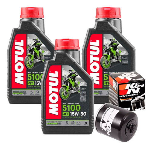 Filtro De Óleo K&n Bmw F800 Gs+ 3 Litros De Motul 5100 15w50