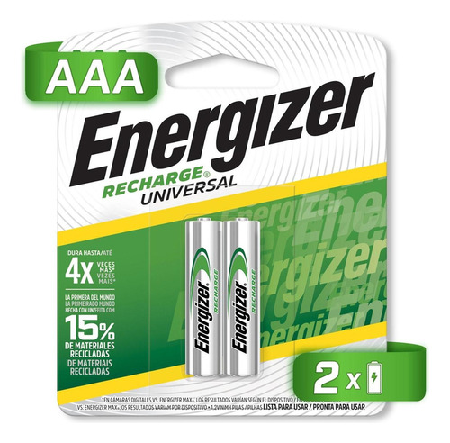 Pilas Recargables Energizer Aaa 700 Mah Blister 2 Unidades