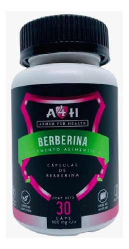 Berberina Pura Suplemento De 30 Cápsulas 500 Mg A4h Sabor Sin Sabor