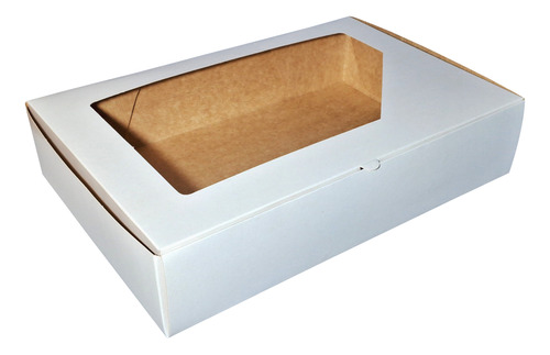 Caja Para Donas Don1 Ventana X 10u Packaging Blanco Madera