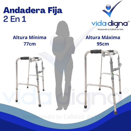 Andadera De Aluminio De Lujo 2 Funciones - Ortopédica Adulto