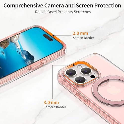Funda Magnetica Para iPhone 14 Pro Max Rosa 6.7puLG Dual Lay