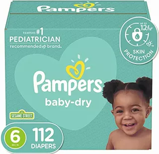 Diapers Size 6, 112 Count Pampers Baby Dry Disposable Baby