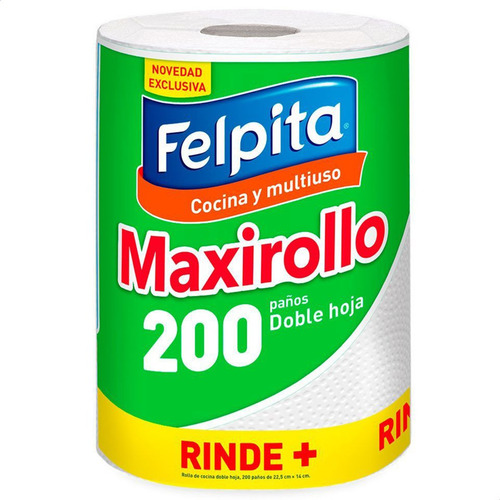 Imagen 1 de 5 de Rollo De Cocina Felpita Doble Hoja Maxirollo Rollo Multiuso