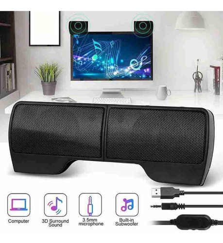 Altavoces Para Computadora Enchufe Usb Altavoz Externo Clip