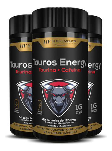 3x Tauros Energy 1700mg 60caps Hf Suplements