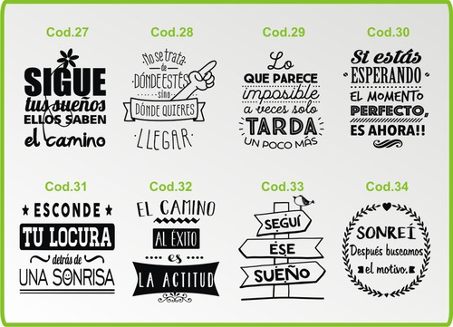 Vinilo Decorativo Frases Motivadoras Positivas 60 X 40
