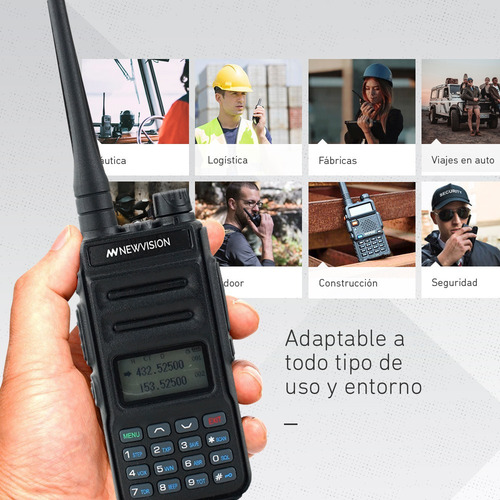 Kit X 4 Handy Radio Walkie Talkie Newvision Uhf Vhf 8w