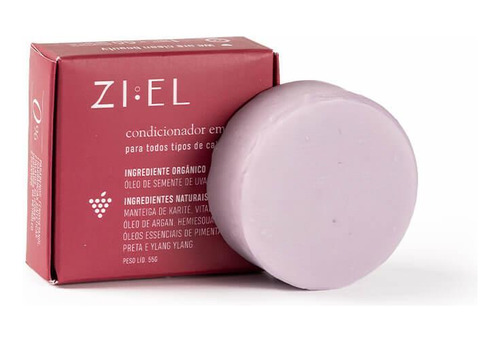 Condicionador Em Barra Hidratante Uva 55g - Ziel Cosmetics