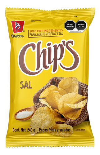 3 Pack Papas Fritas Sal De Mar Chips Barcel 240