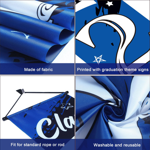 Pancarta Decorativa Colgable De Graduacion Color Azul 3 Pzas