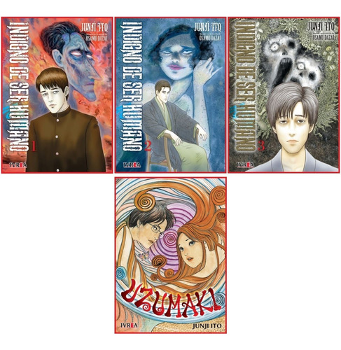 Combo Indigno De Ser Humano 1, 2 Y 3 + Uzumaki - Junji Ito