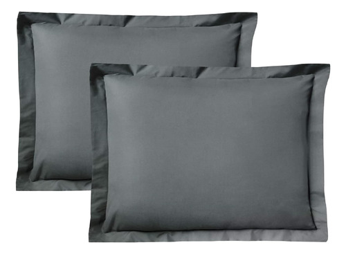 Juego De Fundas De Almohada Europeas De Color Gris Oscuro, F