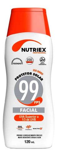 Protetor Solar Fps 99 120ml Facial E Corporal Nutriex