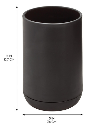 Juego De 2 Soportes Para Cepillos De Dientes Color Negro