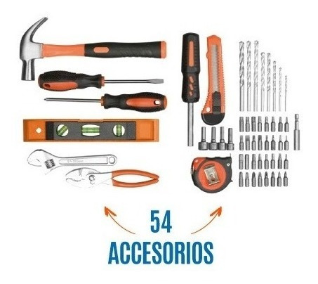 Imagen 2 de 6 de Taladro Atornillador Daewoo Inalambrico 18v + Accesorios