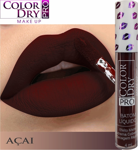 Batom Líquido Color Dry Pro - Efeito Matte - Açaí