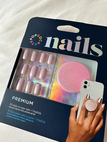 Pop Socket + Uñas Postizas. Pop Grip Rainbow Flare Original