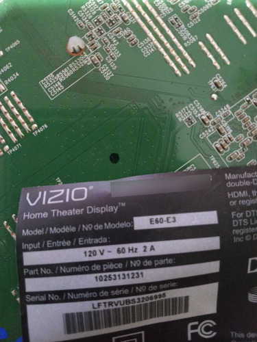 Tarjeta Fuente Vizio E60-e3 (1p-1156800-1010) *508 (Usado)