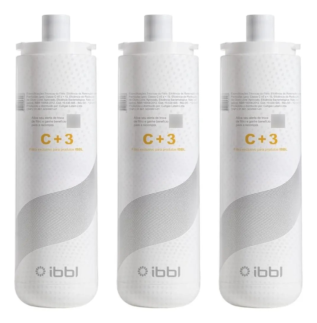 Kit 3 Refis C+3 Purificador De Água Ibbl Para 1 Ano