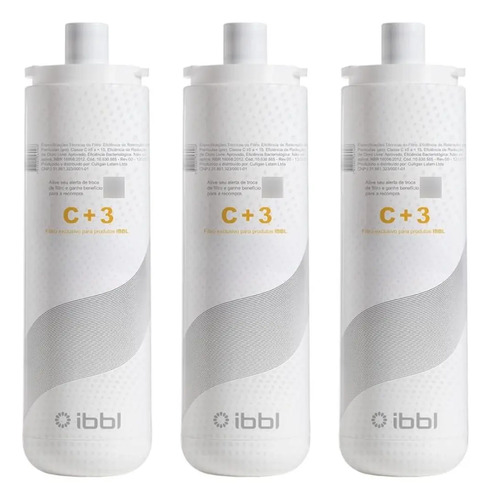 Kit 3 Refis C+3 Purificador De Água Ibbl Para 1 Ano