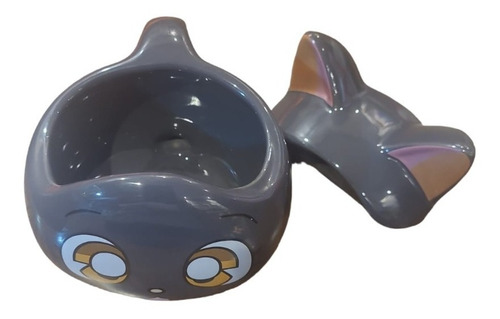 Taza Mug Luna 3d Sailor Moon Gato Negro Con Tapa