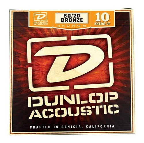 Encordoamento Para Violão Aço Dunlop 010 80/20 Bronze