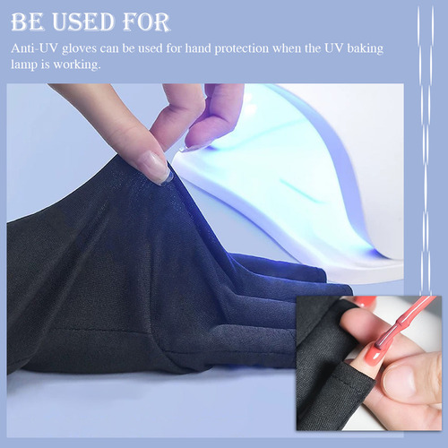 2 Pares De Prácticos Guantes Con Protección Uv Para Manicura