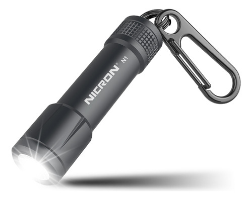 Mini Linterna De Llavero Led De Aluminio Nicron N1 Lámpara Linterna Negro Luz Blanco