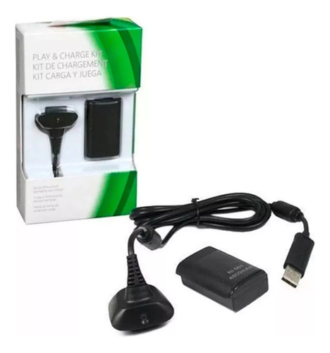 Imagen 3 de 6 de Kit Cable De Carga Y Batería Para Joystick Xbox 360 Envíos