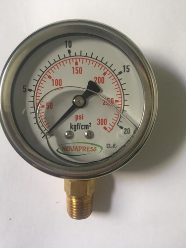 Manômetro Glicerina Cx.inox 0-20kg:300 Psi R.1/4+certificado