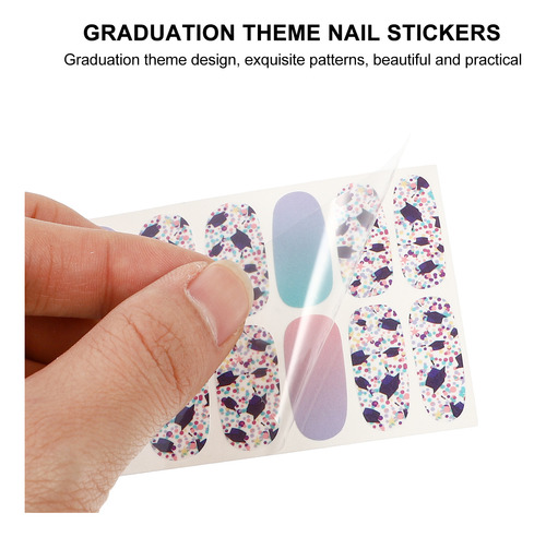 Pegatinas De Uñas De Graduación Únicas, 16 Hojas