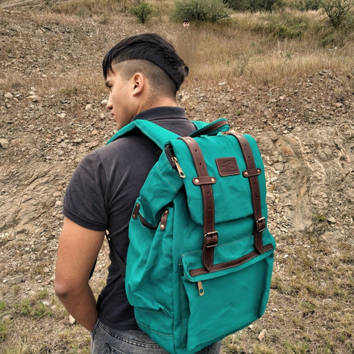 Imagen 6 de 6 de Mochila Fontana Lona Algodón Impermeabilizada 25 L