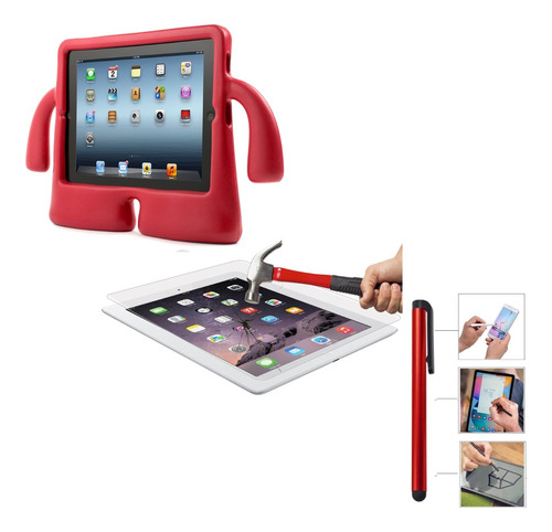 Funda Case Cover Protector Niños + Mica + Lapiz iPad 4 A1458