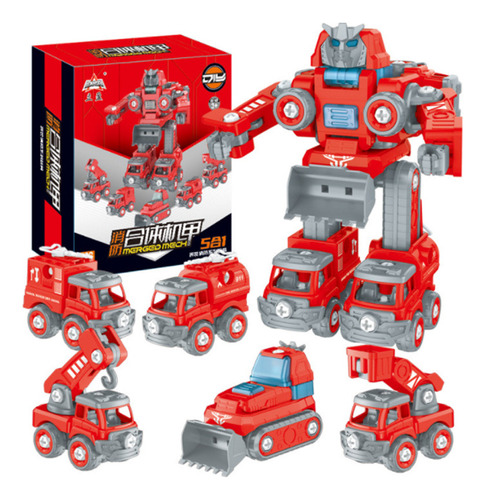 Robot De Juguete Desmontable 5 En 1, Stem Transform Truck To