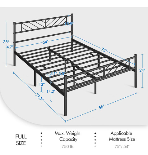 Base De Cama Matrimonial Con Cabecera Flecha Y Almacenamient