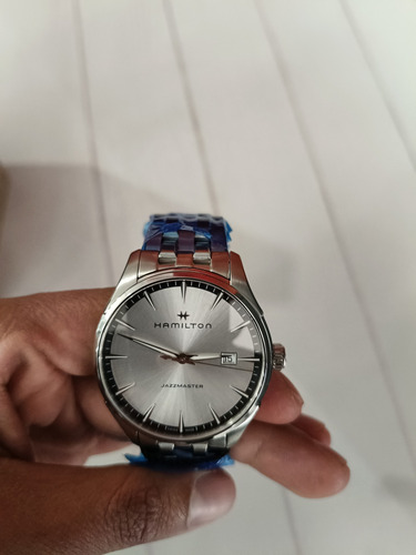 Reloj Hamilton Jazzmaster Gent Hombre Quartz 40mm H32451151 Correa Plateado Bisel Plateado Fondo Plateado