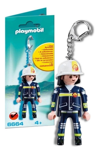 Chaveiro Bonequinho Playmobil Bombeiro 6664 Sunny 1676