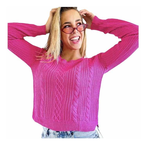 Sweater Detalles Delicado Trenza Mujer Variedad De Colores