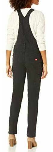 Dickies Overol Con Peto Doble Frontal Para Mujer, Negro