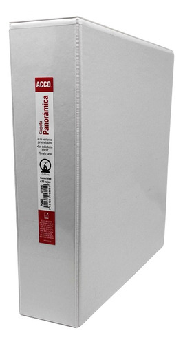 Carpeta De Vinil Acco P6865 Blanca 2'' Argolla O Panoramica