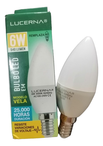 Bombillo Tipo Vela Led Lucerna Luz Calida Rosca E14