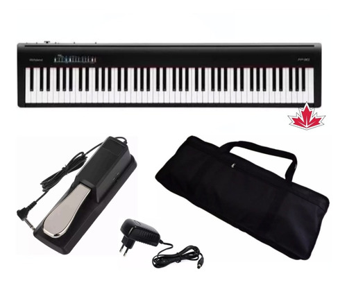 Kit Piano Digital Roland Fp-30 88 Teclas Com Fonte Fp30