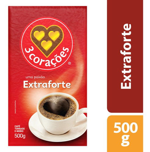 Café Torrado E Moído 3 Corações Extra Forte 500g