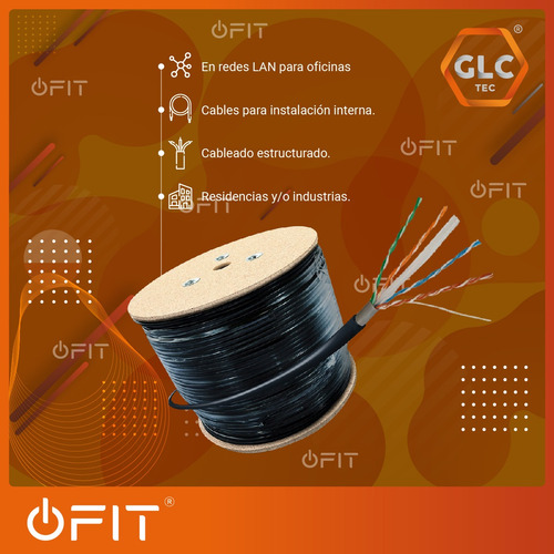 Imagen 6 de 10 de Cable Rollo Utp 305m Cat 6 Bobina Ethernet Interior
