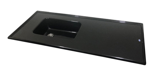 Mesada Marmol Sintetico 160x60 C/ Bacha Negro Durafort
