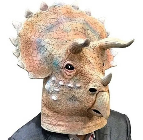 Mascara Dinosaurio Triceratops Halloween Latex Disfraz